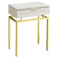 Daphnes Dinnette 24 in. Beige Marble & Gold Metal Accent Table DA3076381